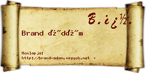 Brand Ádám névjegykártya