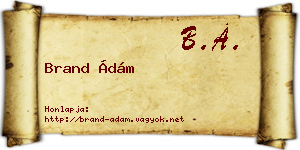 Brand Ádám névjegykártya