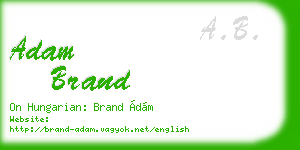 adam brand business card